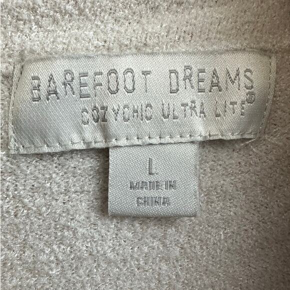 Barefoot Dreams CozyChic Ultralite Cream Cowlneck Sweater Size Large Soft Cozy - Picture 4 of 7